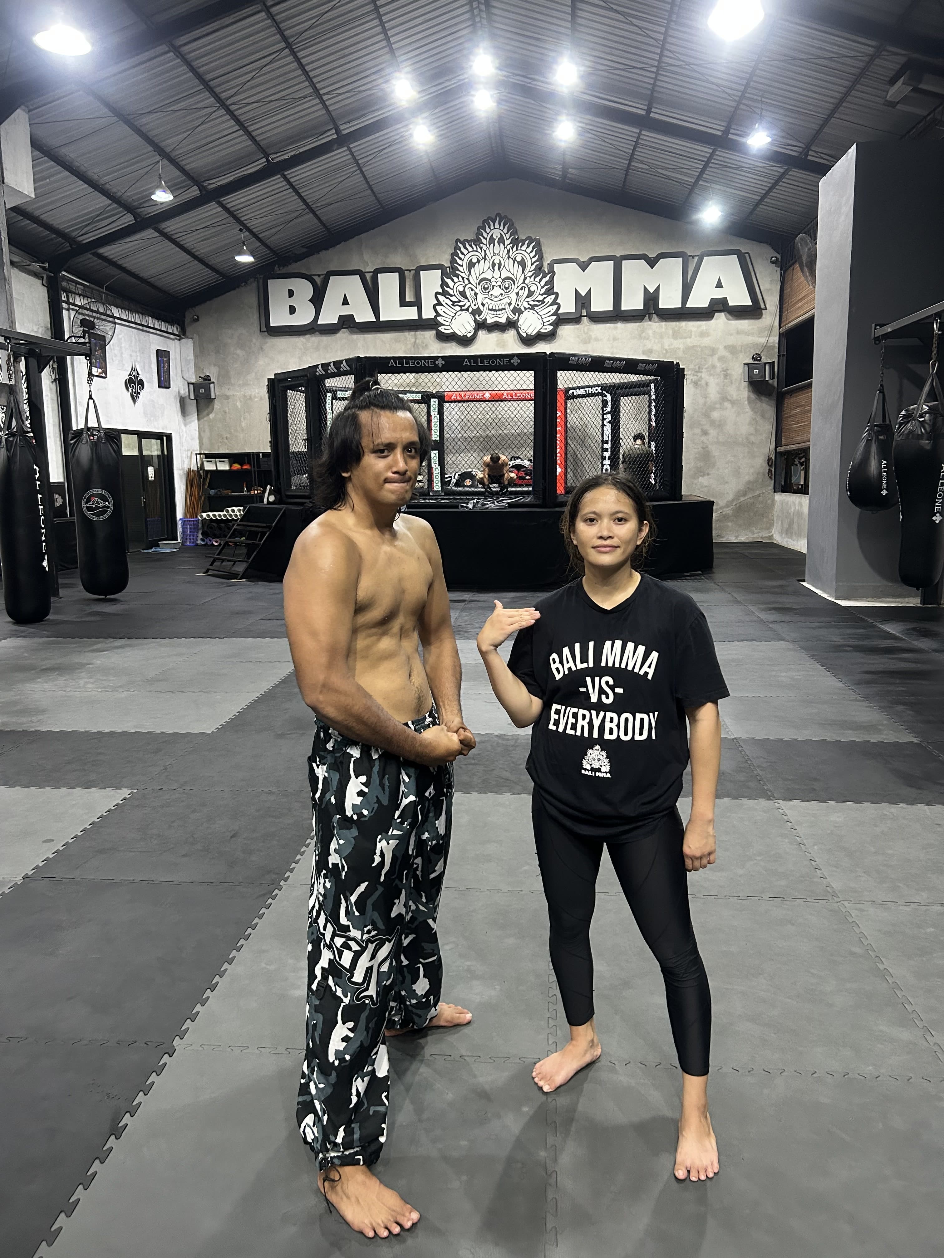 Brenda and Marck training together at Bali MMA